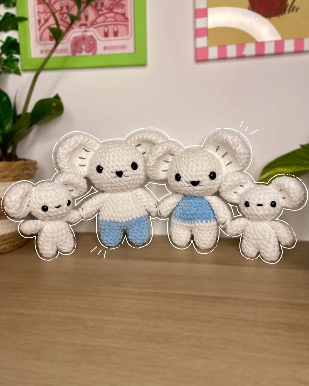 CROCHET PDF PATTERN - Famille de souris