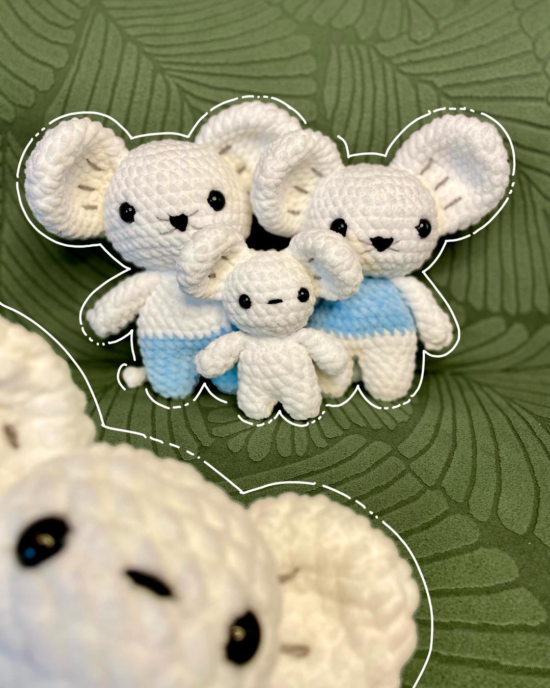 CROCHET PDF PATTERN - Famille de souris