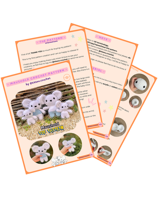 CROCHET PDF PATTERN - Famille de souris