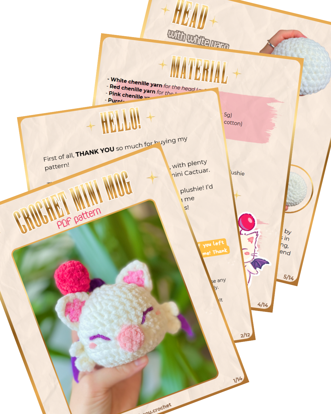 CROCHET PDF PATTERN - Mini Mog