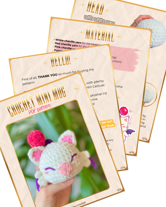 CROCHET PDF PATTERN - Mini Mog