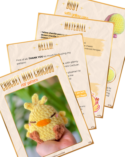 CROCHET PDF PATTERN - Mini Chocobo