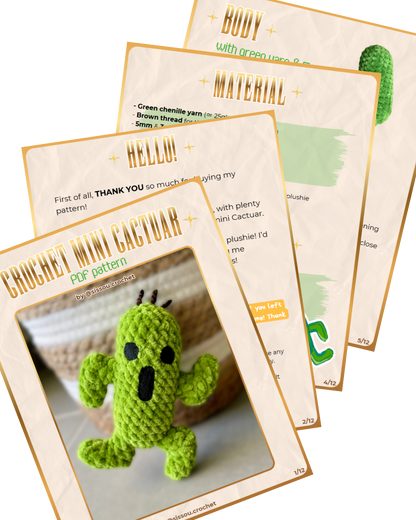 CROCHET PDF PATTERN - Mini Cactuar (Pampa)