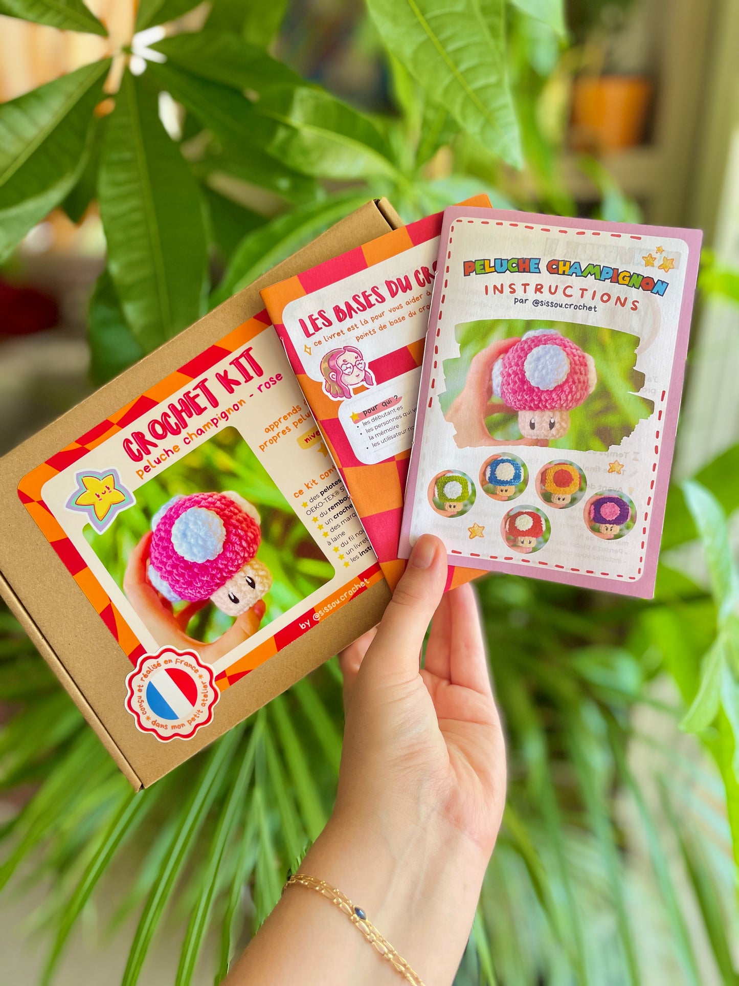 KIT CROCHET - Peluche Champignon [plusieurs coloris]