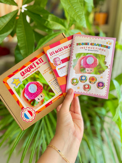 KIT CROCHET - Peluche Champignon [plusieurs coloris]