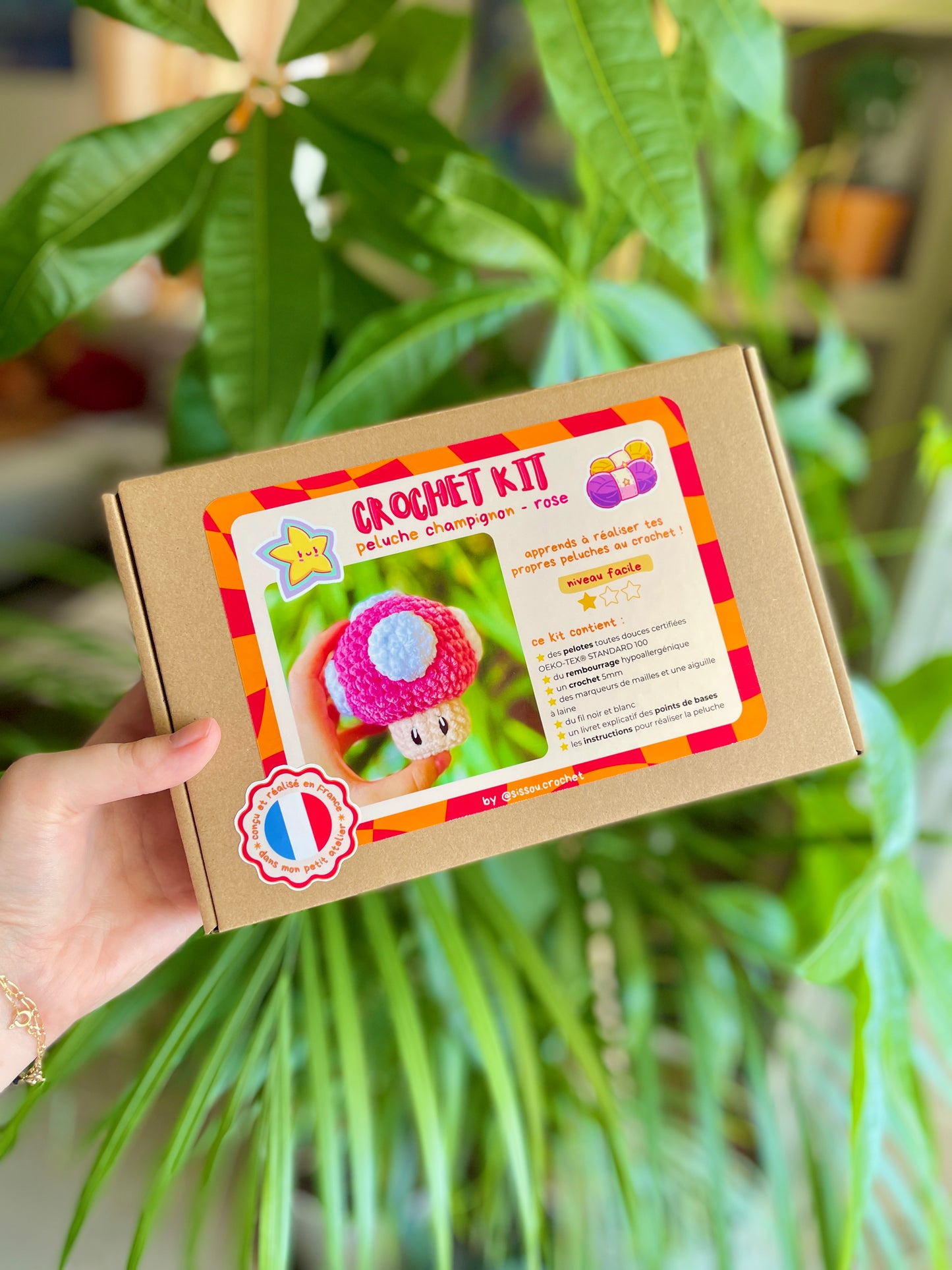 KIT CROCHET - Peluche Champignon [plusieurs coloris]