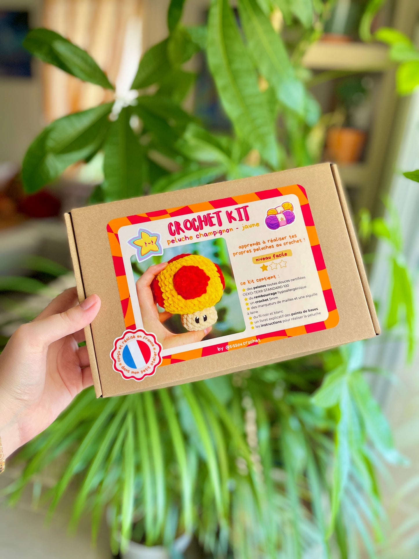 KIT CROCHET - Peluche Champignon [plusieurs coloris]