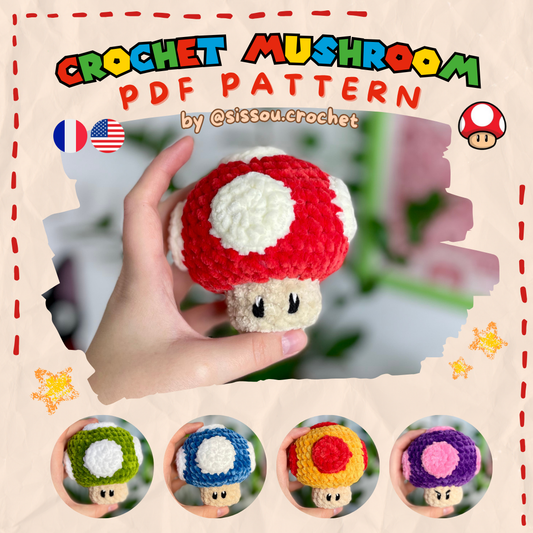 CROCHET PDF PATTERN - Super Champignon