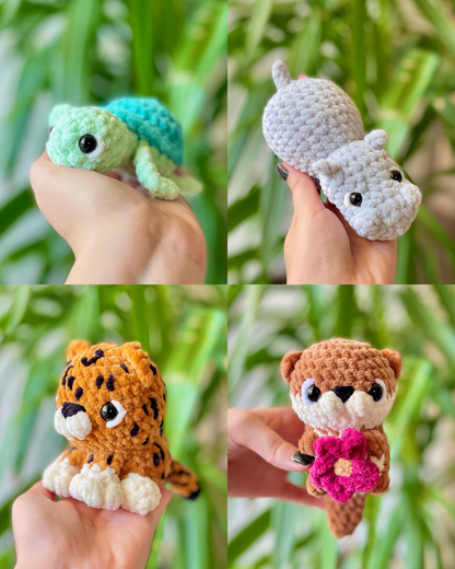 Tortue, Loutre, Hippopotame et Léopard [Commande Custom]