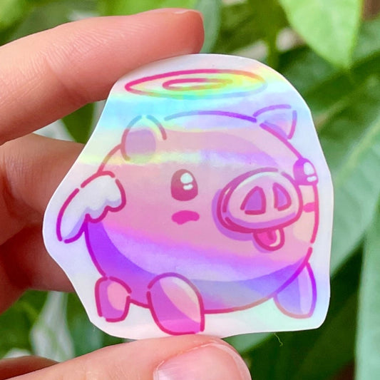 Sticker Cochon Holographique