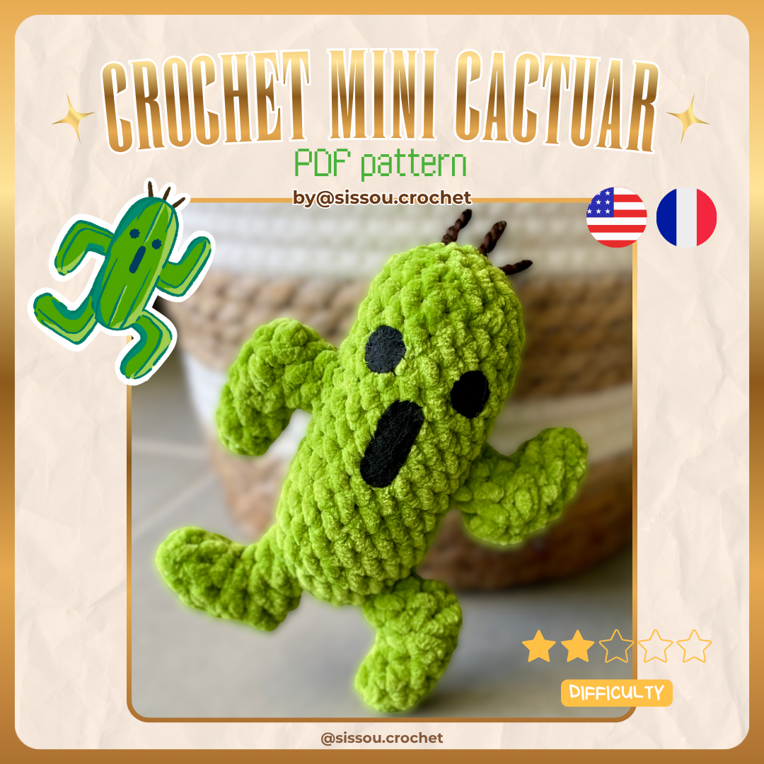 CROCHET PDF PATTERN - Mini Cactuar (Pampa)