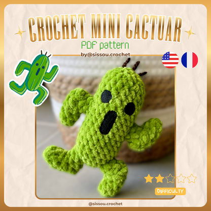 CROCHET PDF PATTERN - Mini Cactuar (Pampa)