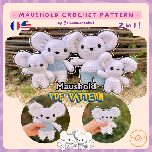 CROCHET PDF PATTERN - Famille de souris
