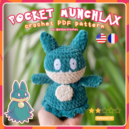 CROCHET PDF PATTERN - Pocket Munchlax (Goinfrex)
