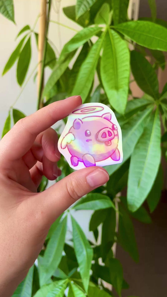 Sticker Cochon Holographique
