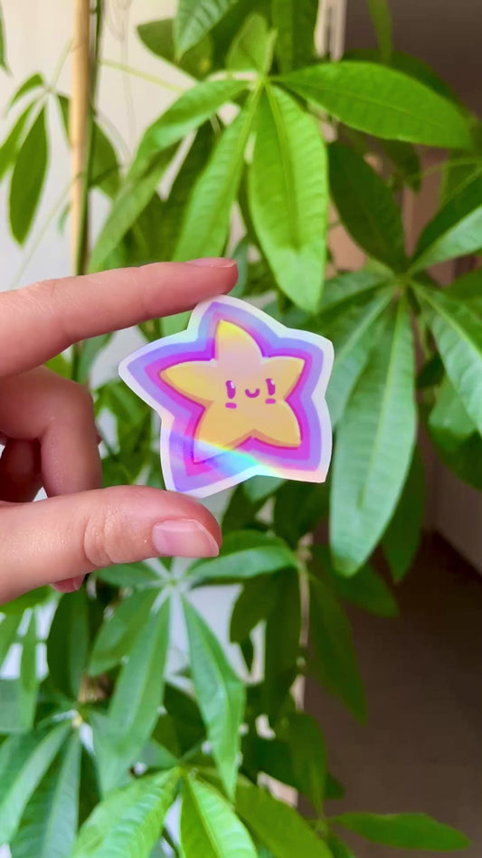 Sticker Étoile Rose Holographique